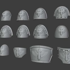 DA_Pads.jpg Fichier STL gratuit Épaulettes de la 1ère Légion・Objet pour imprimante 3D à télécharger