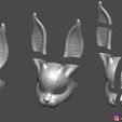 21.jpg Rabbit Mask - Fox Mask - Bunny Mask - Demon Kitsune Cosplay 3D print model