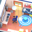 Habiitacion4.png "Low Poly Isometric Room - Set complet de bureau et d'accessoires".