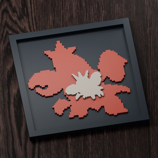 Crawdaunt Line - Pokemon Silhouette Frame | Gen 4 sprite style | STL