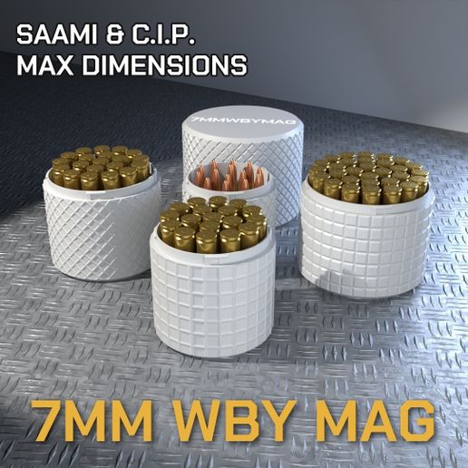 CBOX AMMO BOX 7mm WBY MAG AMMUNITION STORAGE 80/90/100/110/120MM ROUND CASE ORGANIZER 7mm Weatherby
