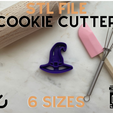 D98307F9-FB05-4DCD-810D-04681C86BF07.png Witch Hat Halloween Cookie Cutter | 6 Sizes | Digital STL File | 3D Printing