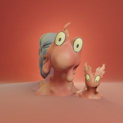 slugma-line-render.jpg Fichier STL Pokemon - Slugma et Magcargo avec 2 poses・Modèle à télécharger et à imprimer en 3D, Fontoura3D