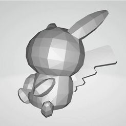 Tiny-Pikachu.jpg Fichier STL Petit Pikachu Pokemon Lowpoly・Objet imprimable en 3D à télécharger