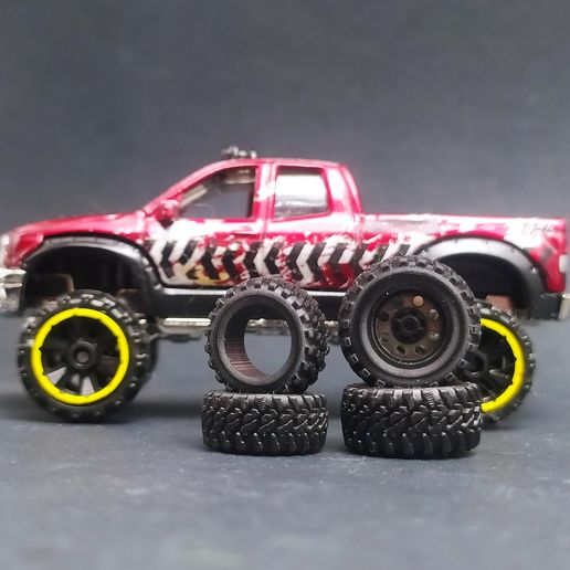 Offroad Geolandar style tyre for Hot Wheels 1:64 scale model 3D model