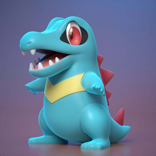 High Quality Totodile Miniature - 3D Printable STL Model For Tabletop Gaming and Display 3D model preview