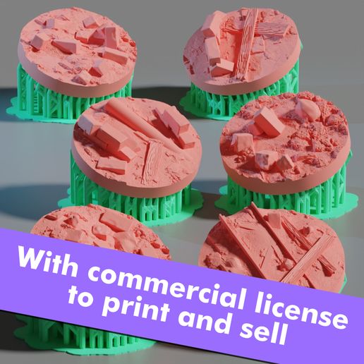 25MM URBAN RUMBLE CITY WARGAMING BASES commercial license