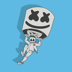 marshmello_fortnite-v2.png STL file Marshmello paracaídas Fortnite・3D print object to download