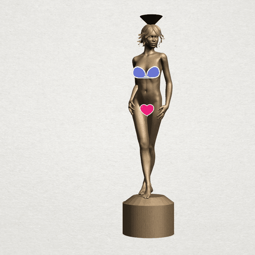 Naked Girl with Vase on Top (i) - 3D model önizlemesi