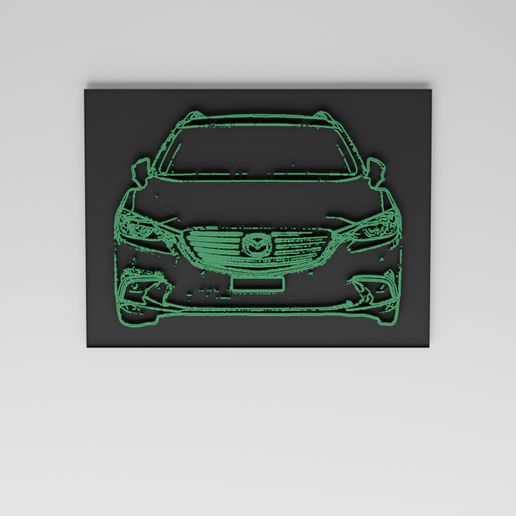 🚗 Mazda Silhouette Outline Wall Art 3D Picture Frame Pack・ STL File for ...