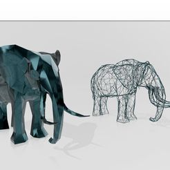 1.jpg Elephant - Elephant - Voxel - LowPoly - Wireframe 3D Model Print