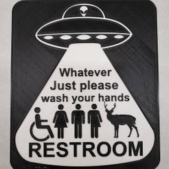 IMG_20190501_175723_950.jpg STL file Whatever Bathroom Sign (Deer)・3D printer design to download