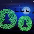Adorno Arbol Navidad.jpg Voronoi Christmas Wheel Ornament - Tree Style