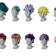 HairsPackPhotoRight.png 20 Stylized Male Hair Models Pack 1 - Low Poly 3D