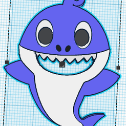 tiburon.png Fichier STL porte-clés bébé requin・Modèle imprimable en 3D à télécharger