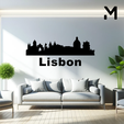 Lisbon.png Wall silhouette - City skyline Set