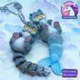 1.jpg 🐱💦Floppy-Eared Mermaid Kitty + Basic Kitty - porte-clés flexi