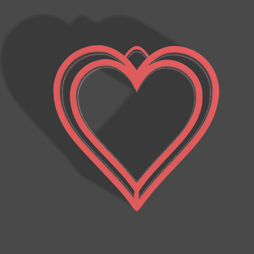 A Simple Heart Earring 3D model