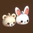 Teddy-3.png bunny and bear keychains