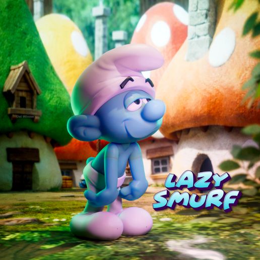 Lazy_1.jpg Smurf preguiçoso - STL Multiparts