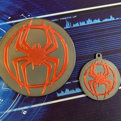 IMG_1764.jpg Archivo STL gratuito Posavasos y llavero Spider-Man Miles Morales・Objeto imprimible en 3D para descargar