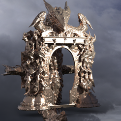 pillars.2394.png OBJ file Dragon bone deity monolith Archway 6・3D printing model to download