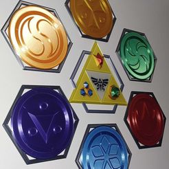 323055323_2447400142064424_7880745738161663216_n.jpg STL file (DUAL COLOR) Zelda OoT Sage Medallions and child stones・3D printer model to download