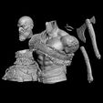 pecas.jpg Archivo STL Busto de Kratos・Diseño para descargar y imprimir en 3D