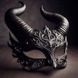 Ebony-Devil-Masquerade-Mask.jpg Ebony Devil Masquerade Mask Gothic Horned Fantasy 3D Printable Costume Prop