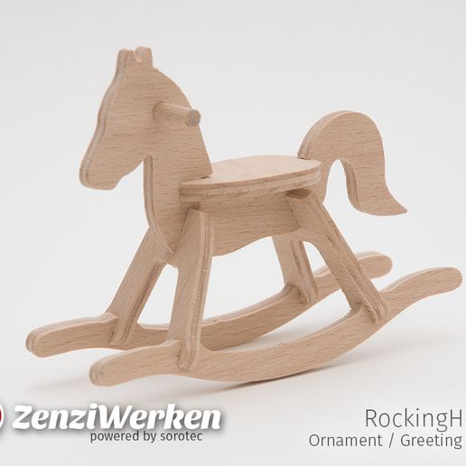 10 x 3D free standing ROCKING HORSE plain  WOODEN SHAPE PLAIN CHRISTMAS CRAFT 