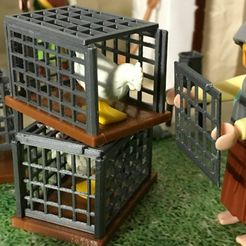 s-l1600.jpg Archivo STL JAULA MINIATURA BELEN ANIMALES ESCALA FIGURAS PLAYMOBIL・Diseño para descargar y imprimir en 3D