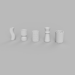 modern_vase_set_v4_2024-May-31_10-42-17AM-000_CustomizedView13328924744_png.png 1/12 Scale Miniature Modern Vase set (5psc) for Dollhouses and Miniature Projects (commercial license)