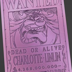 wanted45.png Archivo STL big mom/charlotte linlin cartel de se busca - one piece・Objeto para impresora 3D para descargar