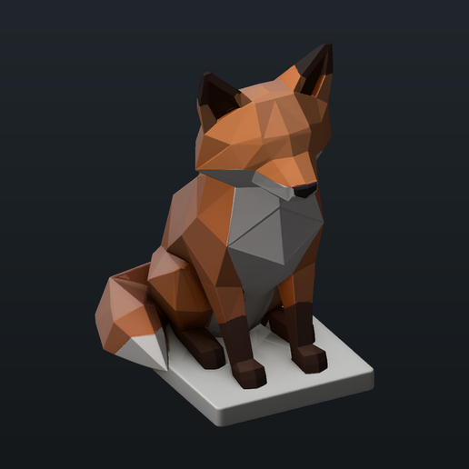 Low Poly Fox 120mm