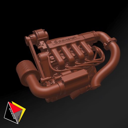 1/24 Scale 16VG60 Engine Volkswagen 3D model