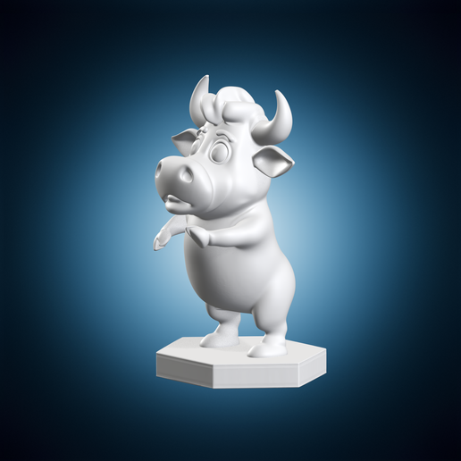 Cute Cartoon Bull Standing Miniature