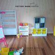 MINI-furniture-SMALL-SPACES-LADDER-BOOKCASE-,-POTTERY-BARN-MINIATURE-4.png Miniature Bookcase, Mini Pottery Barn Kids-inspired Ladder Bookcase for 1:12 Dollhouse, Pottery Barn Bookcase, Miniature Bookcase
