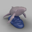 SimLab1945.png 带波浪底座的座头鲸雕像 - 水族馆及家居装饰品