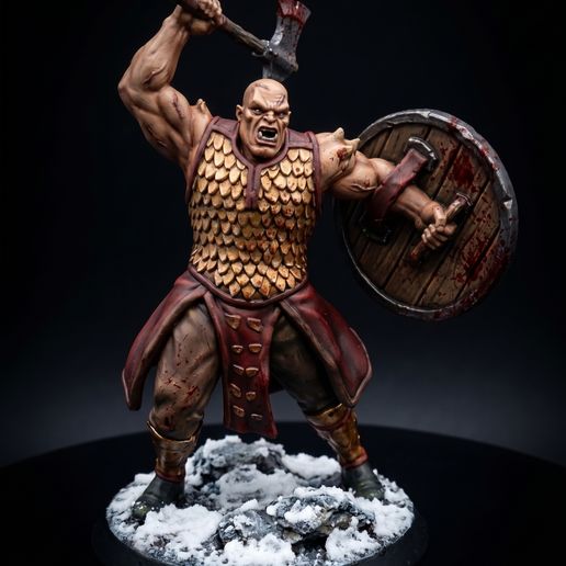Goliath Warmonger – Fantasy Miniature STL (32mm Tabletop RPG)