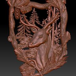 20.jpg Free STL file Deer cnc router in the forrest frame・3D printing idea to download