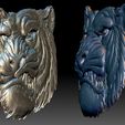6.jpg Tiger head STL file 3d model - relief for CNC router or 3D printer