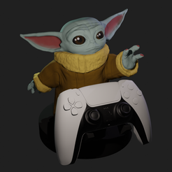 01.png Archivo STL Baby Yoda Controller Holder・Plan de impresora 3D para descargar