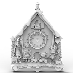 Christmas-Clock.png Modèle 3D Fichier STL pour CNC Router/Laser & 3D Printer Horloge de Noël