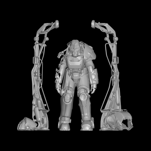 🚉 Fallout Loading Screen Image, Power Armor in Station・ STL File for 3D ...