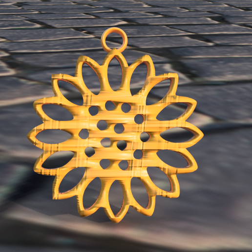 sunflower 2.png Fichier STL gratuit Boucle d'oreille tournesol・Design pour imprimante 3D à télécharger, raimoncoding
