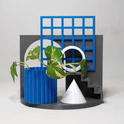 B-01.png STL file Geo Art Pot Deco A・3D printer design to download