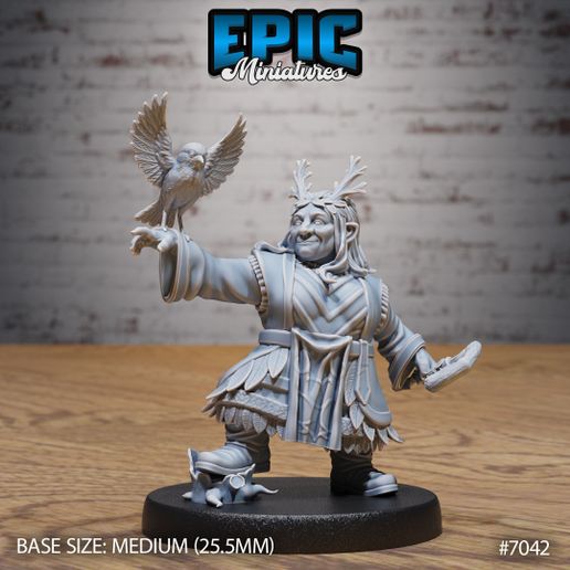 Dwarf Tribe Druid ‧ DnD Miniature ‧ Tabletop Miniatures ‧ Gaming Monster ‧ 3D Model ‧ RPG ‧ DnDminis ‧ STL FILE
