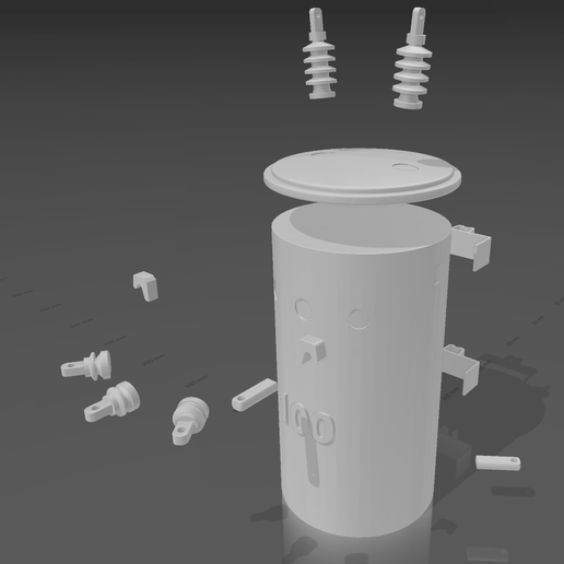 🎒 Pole mounted Transformer・ STL File for 3D printing・Cults