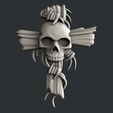cross whit skull.jpg 3d models cross with skull