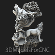 3.png 3D Model STL File for CNC Router Laser & 3D Printer Wolves Howling under a Tree Pack